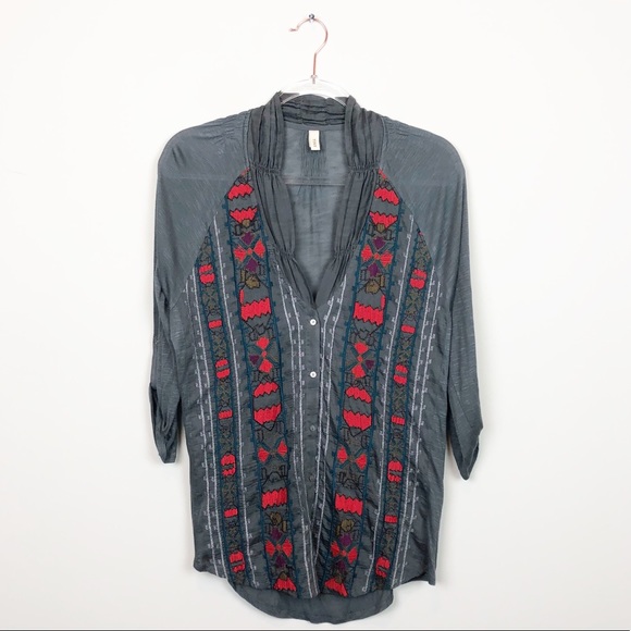 Anthropologie Tops - ✨{Anthro | Tiny} Button Up Embroidered Top✨